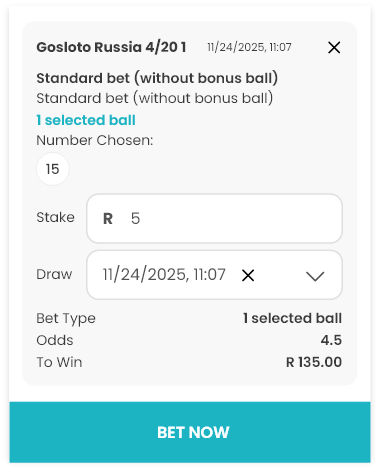 Fixed-odds lottery bet slip